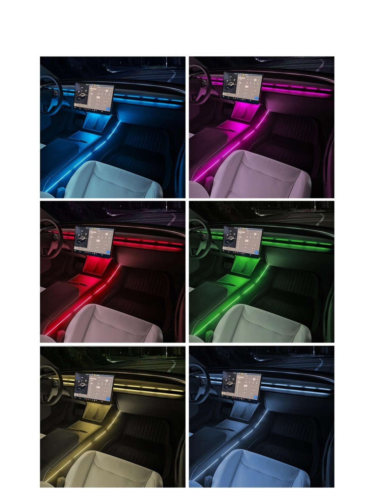 Dashboard Ambient Light Kits for Model 3 Highland & New Model Y