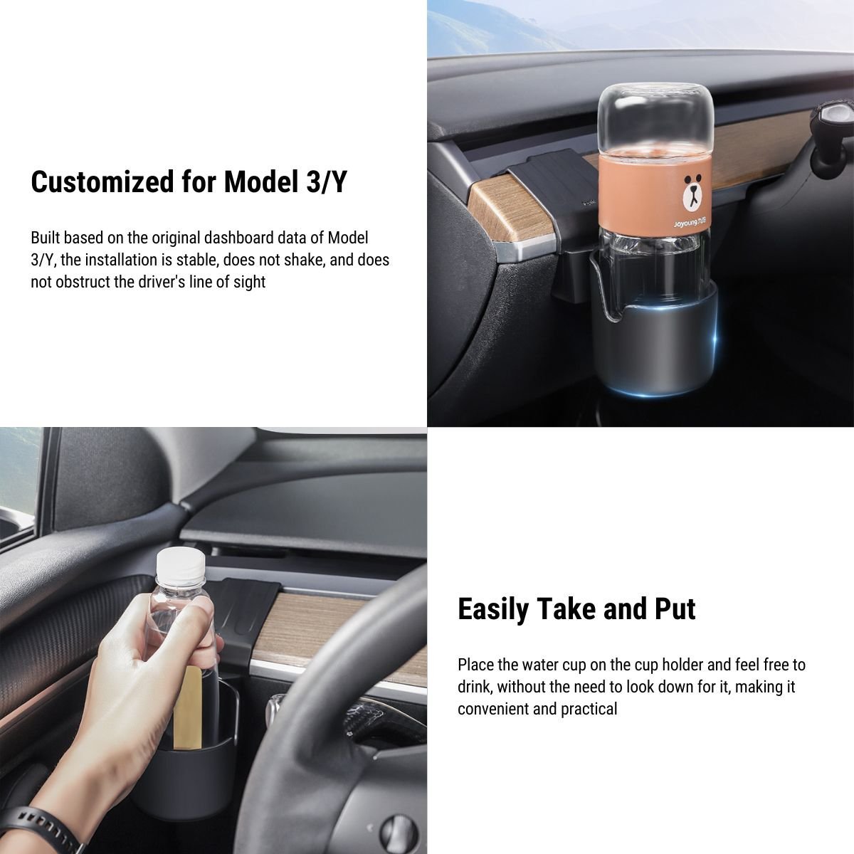 Dashboard Left Cup Holder for Tesla Model 3/Y