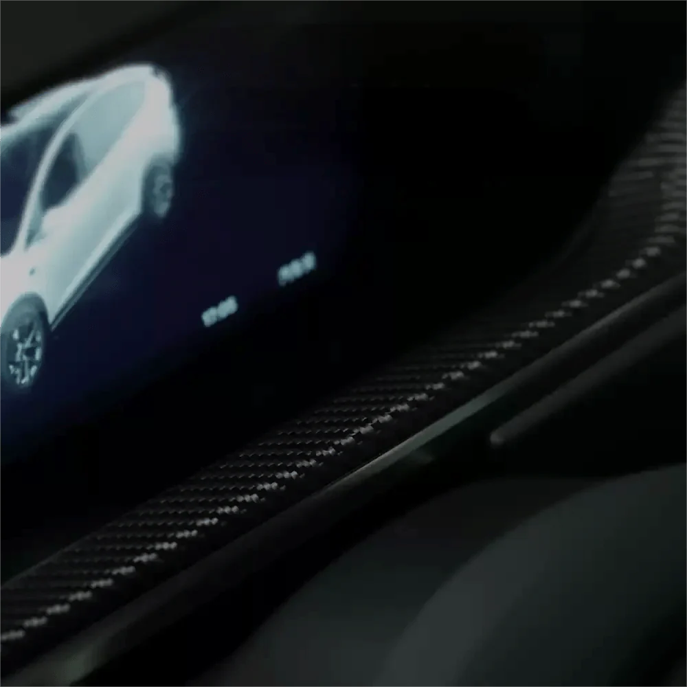Dashboard Panel Dry Carbon Fiber Overlay for Model S/X 2021+