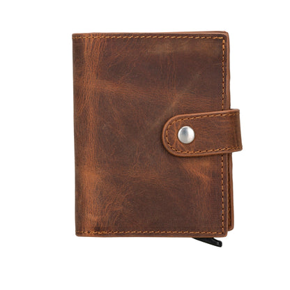 Douglas Genuine Leather Pop-Up Wallet with AirTag Slot - RFID Blocking Cardholder