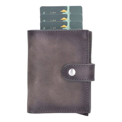 Douglas Genuine Leather Pop-Up Wallet with AirTag Slot - RFID Blocking Cardholder