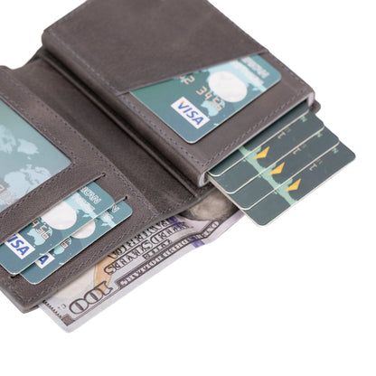 Douglas Genuine Leather Pop-Up Wallet with AirTag Slot - RFID Blocking Cardholder