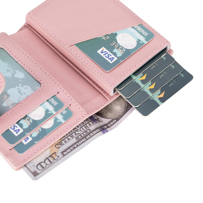 Douglas Genuine Leather Pop-Up Wallet with AirTag Slot - RFID Blocking Cardholder