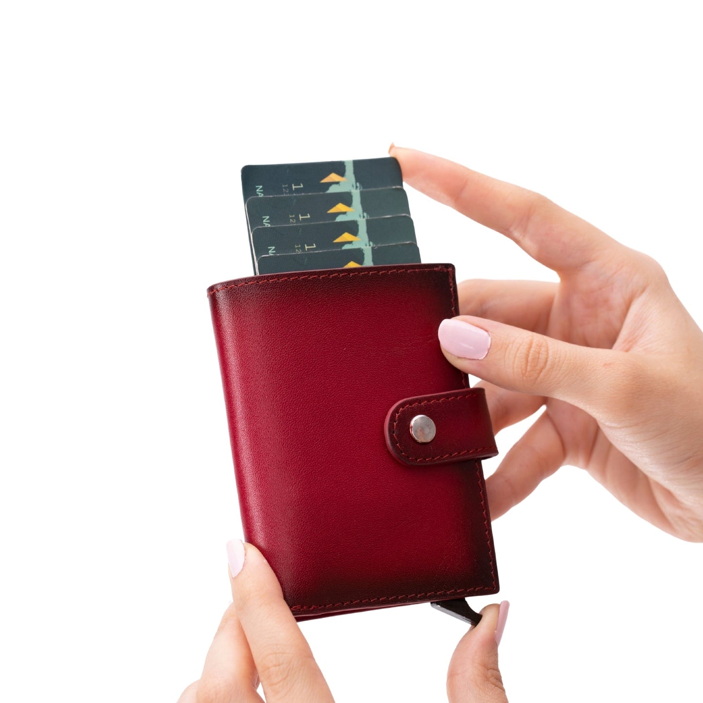 Douglas Genuine Leather Pop-Up Wallet with AirTag Slot - RFID Blocking Cardholder