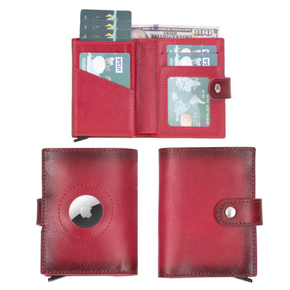 Douglas Genuine Leather Pop-Up Wallet with AirTag Slot - RFID Blocking Cardholder