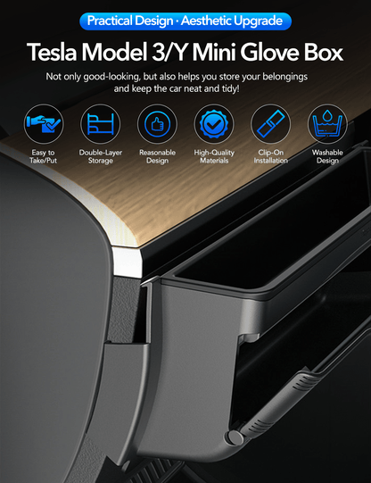 Driver Mini Glove Box for Tesla Model Y