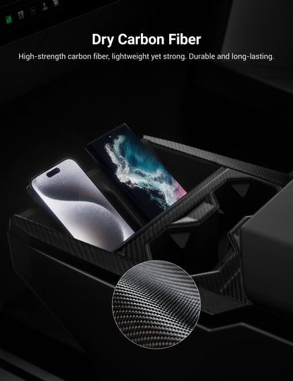 Dry Carbon Fiber Center Console Cup Holder for Cybertruck