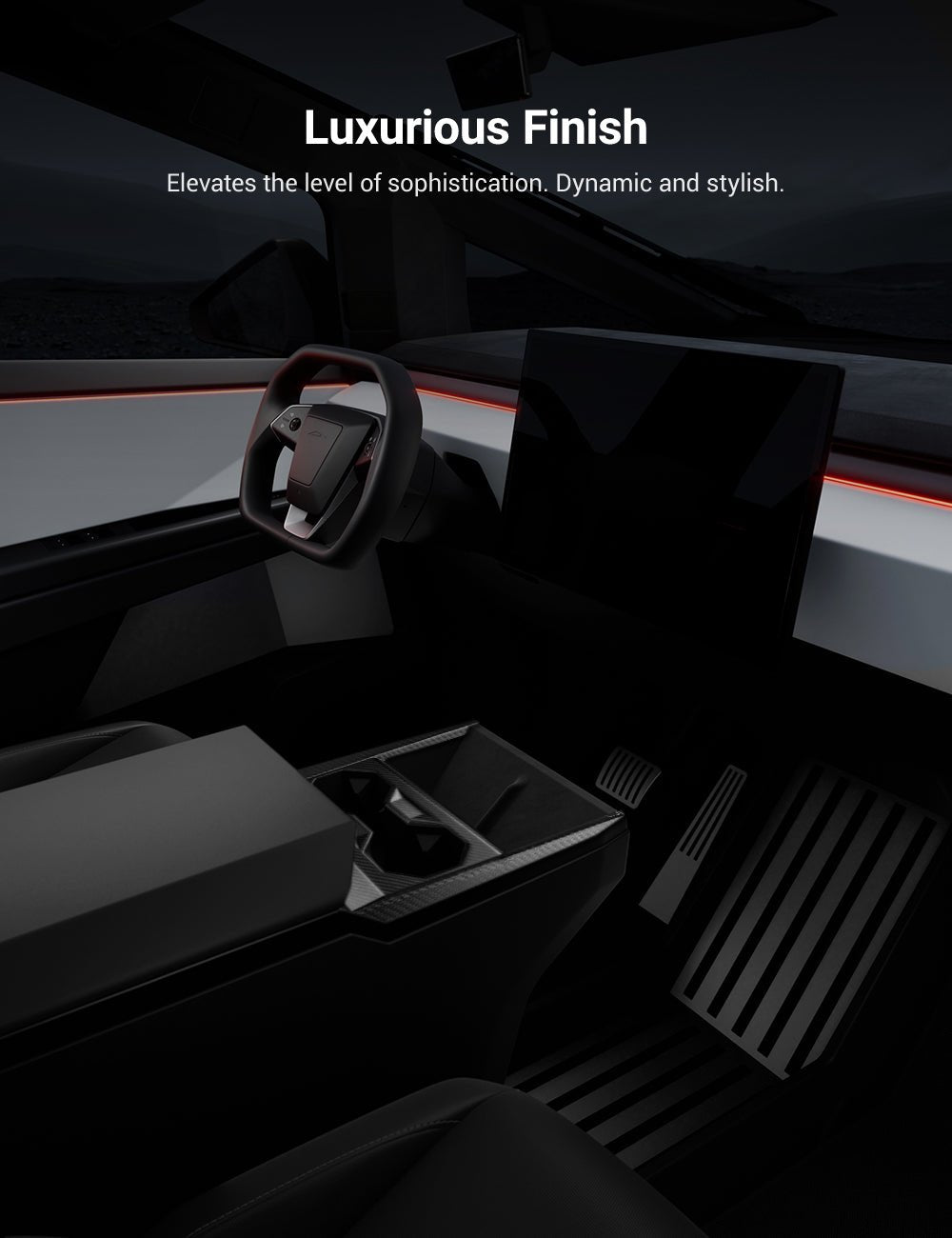 Dry Carbon Fiber Center Console Cup Holder for Cybertruck