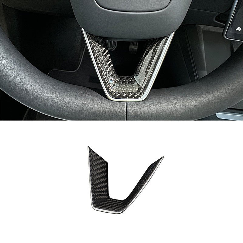 Dry Carbon Fiber Steering Wheel V-Cover for Model 3 Highland & New Model Y