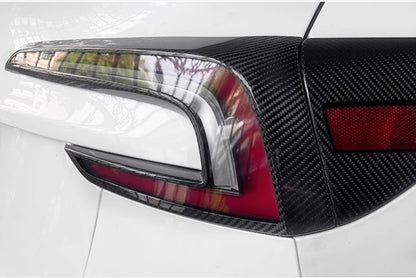 Dry Carbon Fiber Tail Light Cover for Tesla Model 3 Highland (2 pcs)