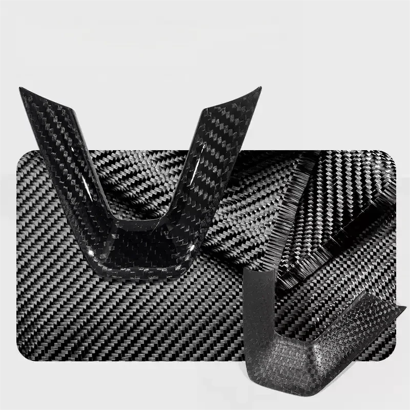 Dry Carbon Fiber Steering Wheel V-Cover for Model 3 Highland & New Model Y