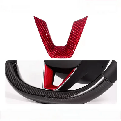 Dry Carbon Fiber Steering Wheel V-Cover for Model 3 Highland & New Model Y