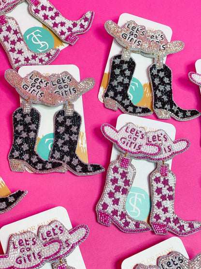 Let’s Go Girls Beaded Boots: Black