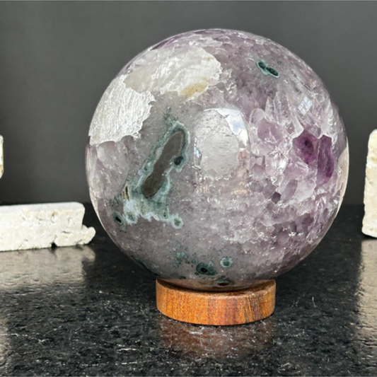 Crystal purple amethyst - Gem stone amethyst sphere