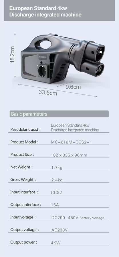 EV Discharger machine  for Model Y/ 3/ X/S, protable V2L for oudoor and camping
