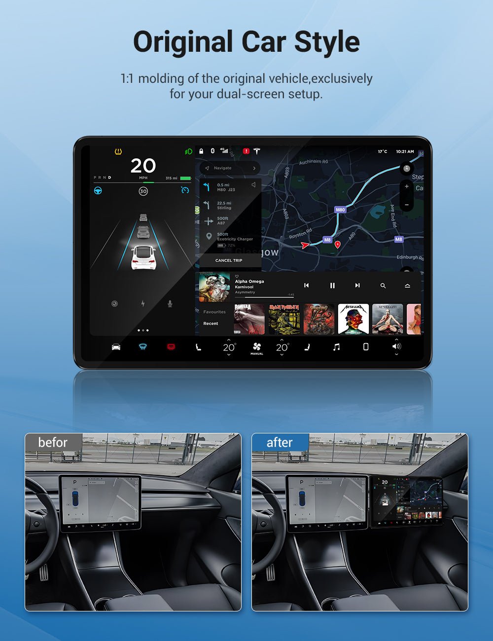 Exclusive Passenger Entertainment Screen for Tesla Model 3/Y