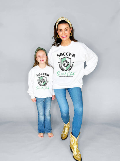 Soccer Social Club Youth and Adult Sweatshirt