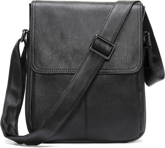 FR Fashion Co. Men's Compact Genuine Leather Crossbody Bag