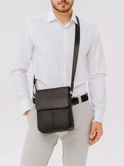 FR Fashion Co. Men's Compact Genuine Leather Crossbody Bag