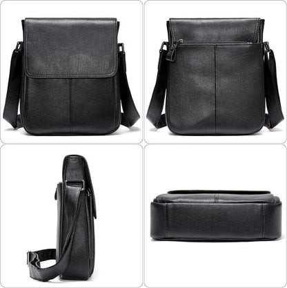 FR Fashion Co. Men's Compact Genuine Leather Crossbody Bag