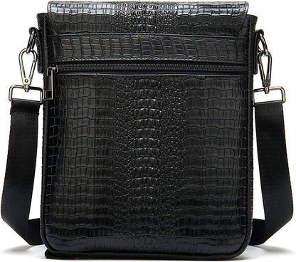 Crocodile Embossed Leather Sling Bag – Rugged & Refined