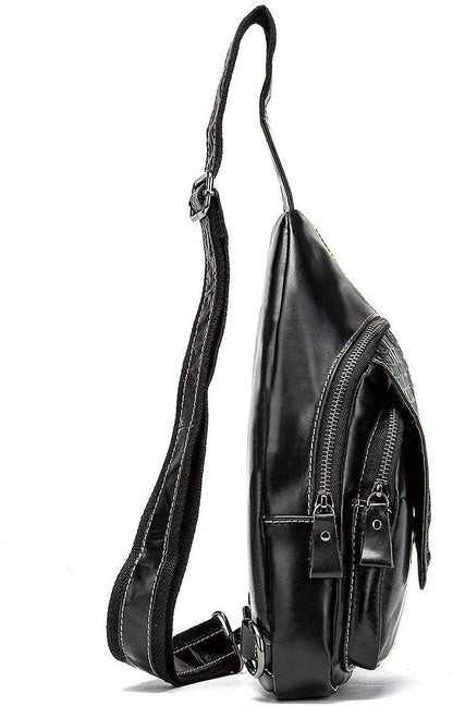 Crocodile Embossed Leather Sling Bag – Bold & Modern