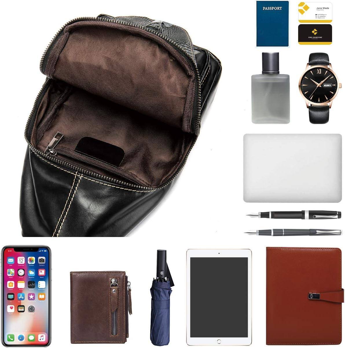 Crocodile Embossed Leather Sling Bag – Bold & Modern