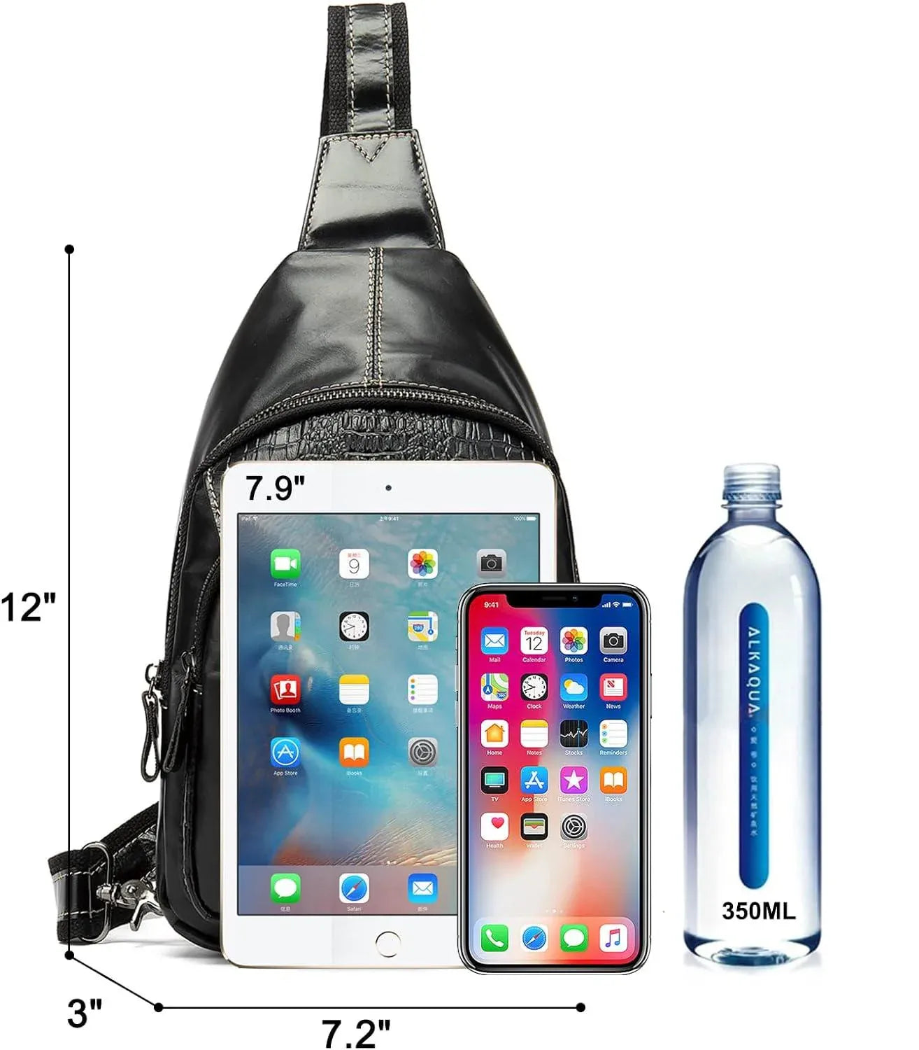 Crocodile Embossed Leather Sling Bag – Bold & Modern