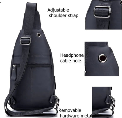 Casual Leather Chest Bag – Timeless & Functional