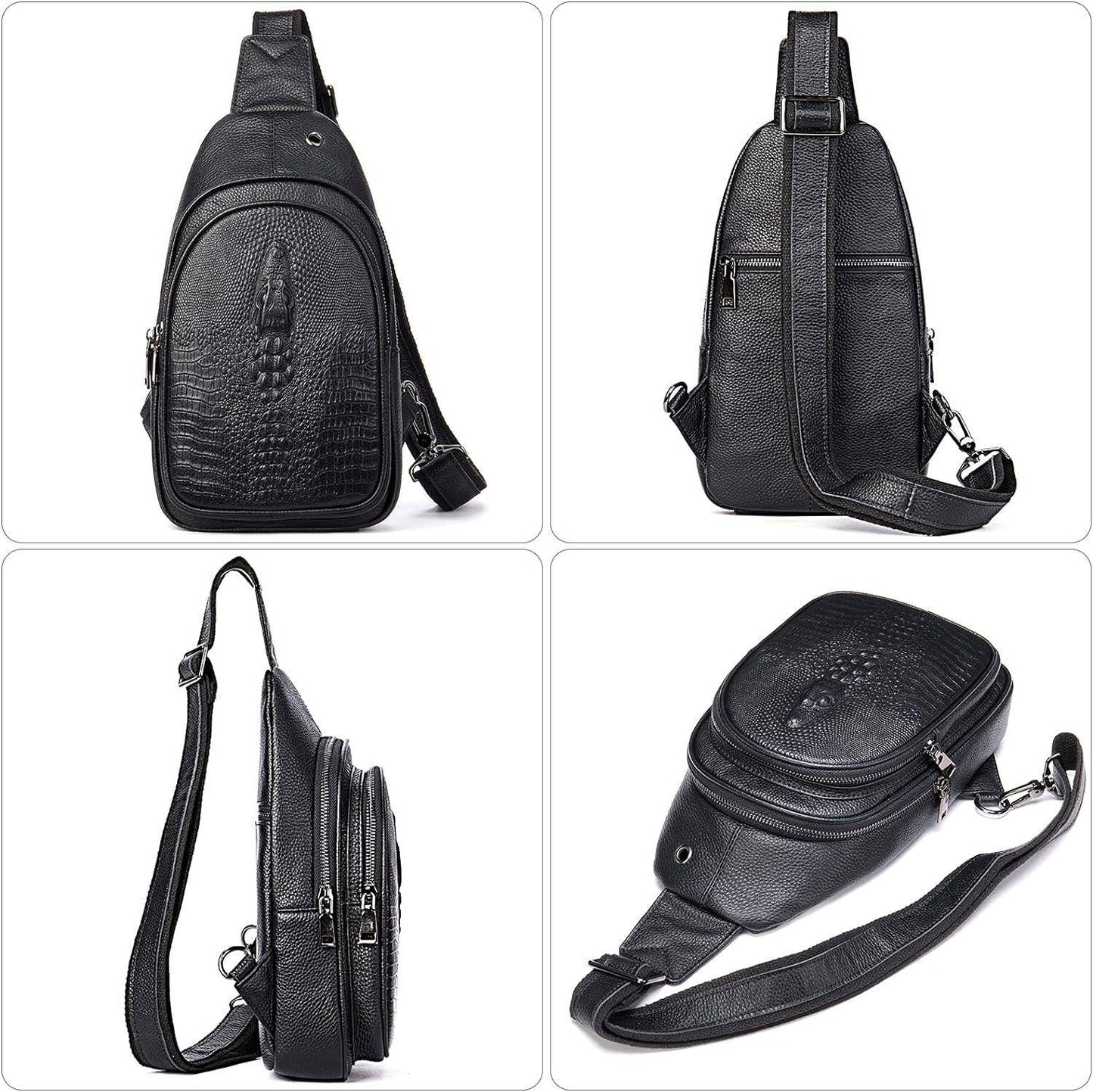 Crocodile Leather Sling Bag – Bold & Refined
