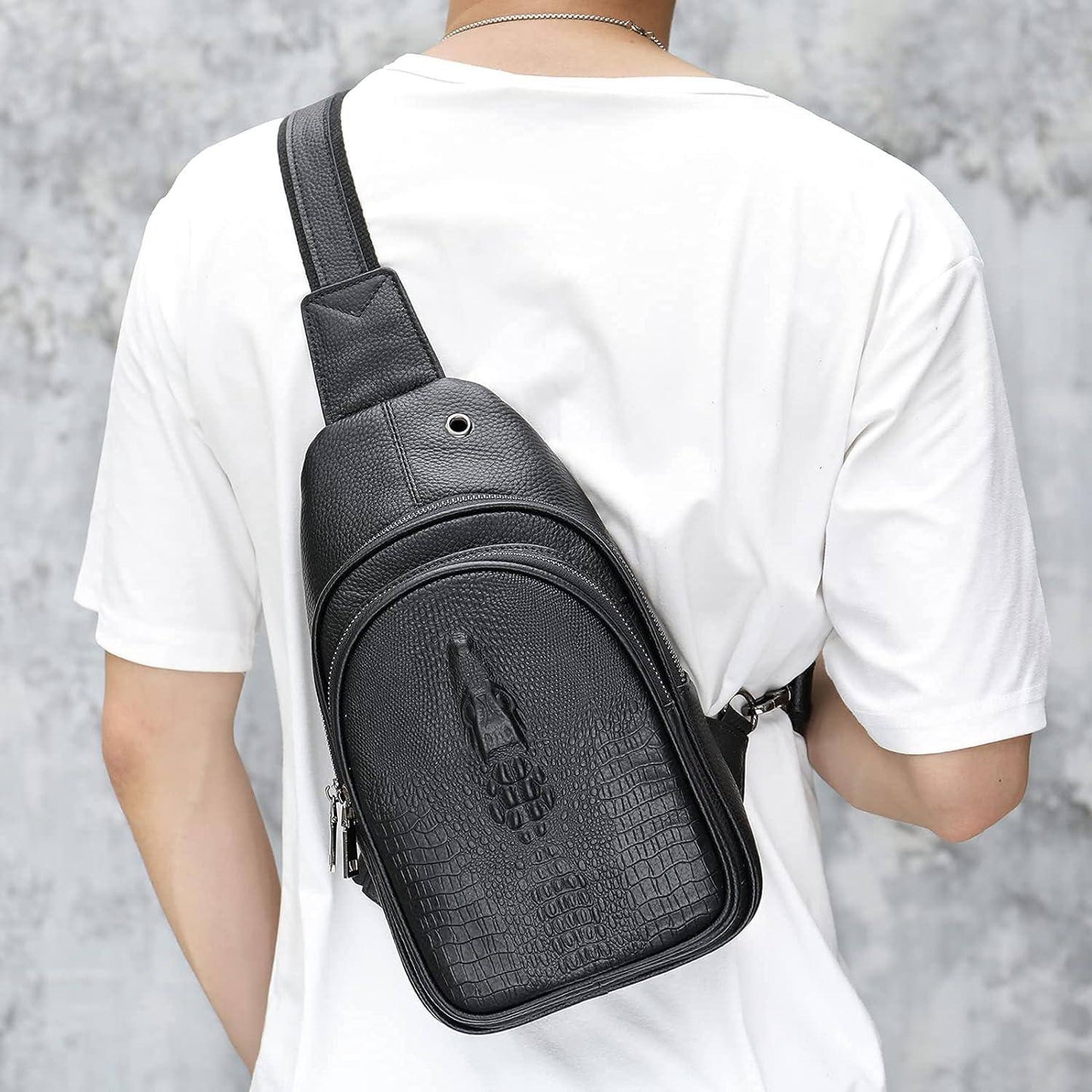 Crocodile Leather Sling Bag – Bold & Refined