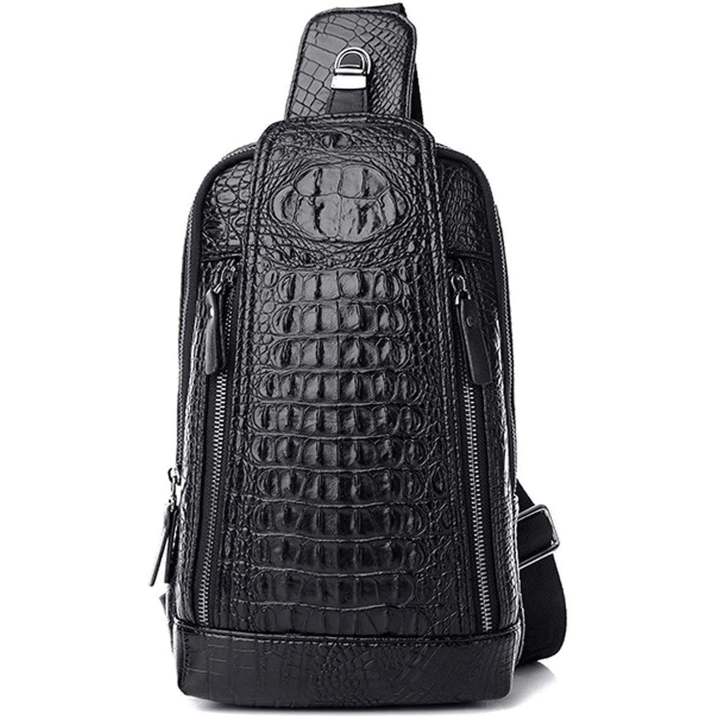 Croc Design Leather Sling Bag – Sophisticated & Practical