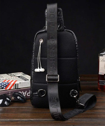 Croc Design Leather Sling Bag – Sophisticated & Practical