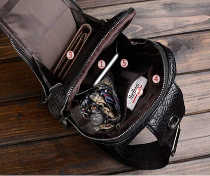 Croc Design Leather Sling Bag – Sophisticated & Practical