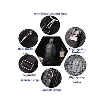 Croc Design Leather Sling Bag – Sophisticated & Practical