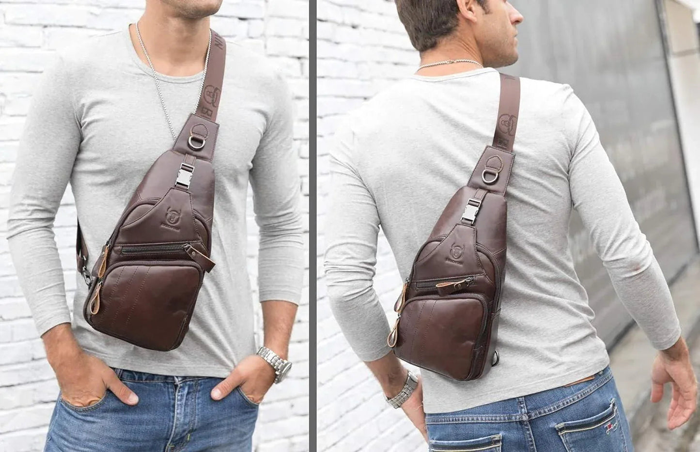 Leather Crossbody Chest Bag – Refined & Rugged