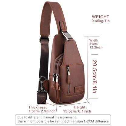 Luxury Leather Chest Sling Bag – Sleek & Functional
