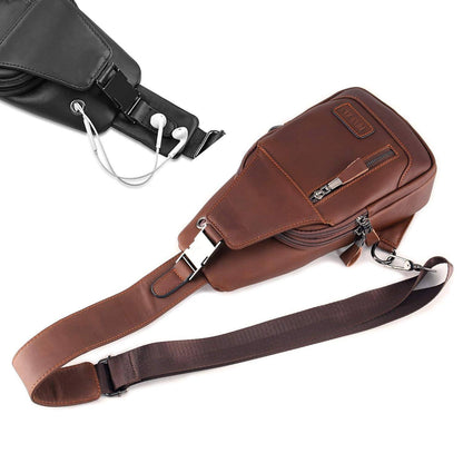 Luxury Leather Chest Sling Bag – Sleek & Functional