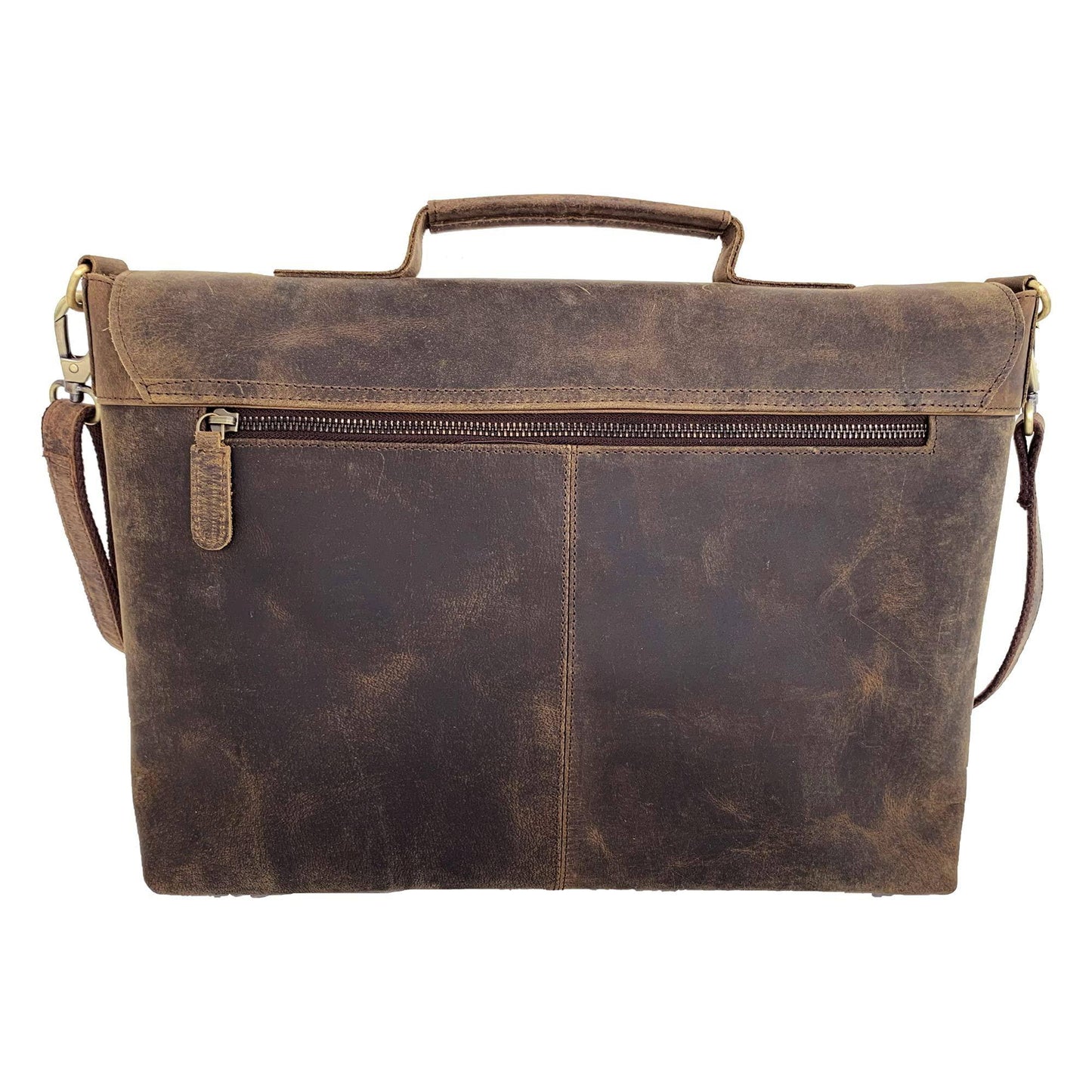 Premium Buffalo Leather Messenger Bag – Full-Grain 15.5″ Laptop Brief