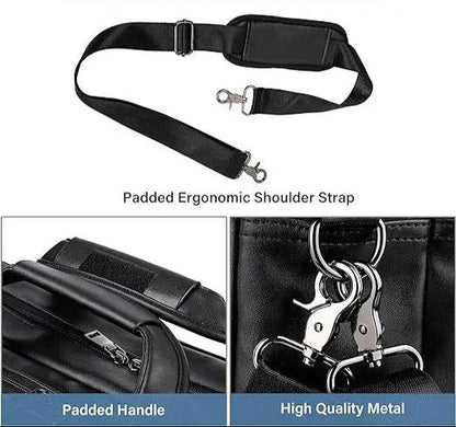 Leather Laptop Messenger Bag – Water-Resistant 15.6″ Work & Travel Briefcase