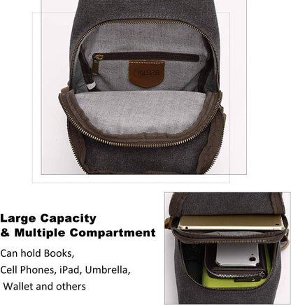 Vintage Canvas Sling Bag – Timeless & Durable