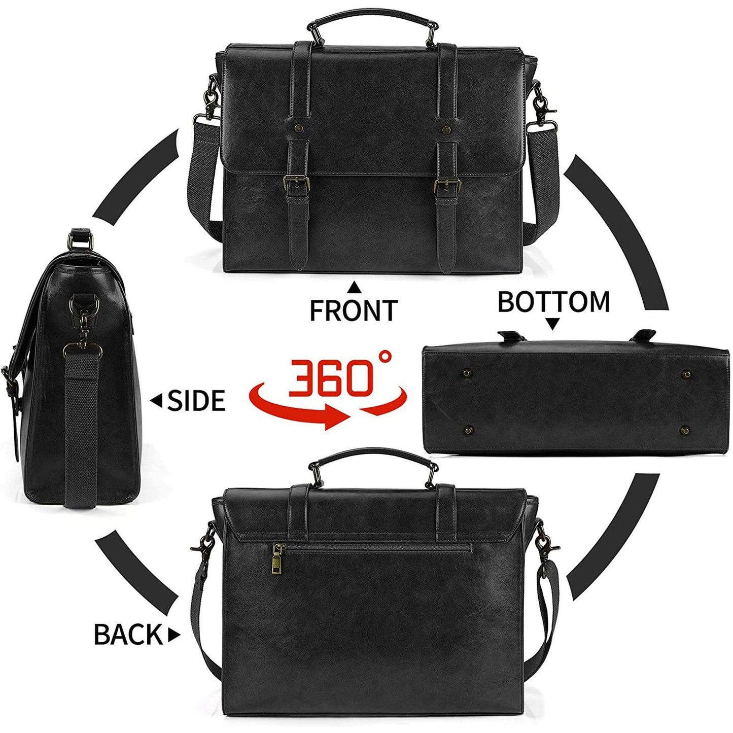 Designer Messenger Bag – PU Leather Laptop Briefcase with Multiple Compartments