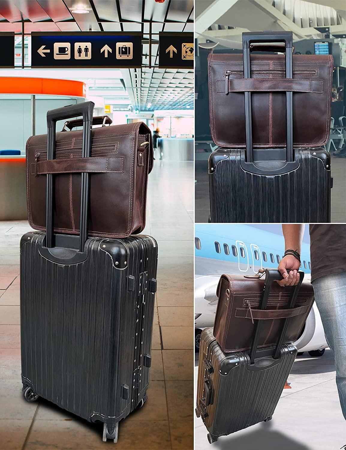 Leather Satchel Crossbody Bag – Full-Grain Buffalo Office & Travel Bag