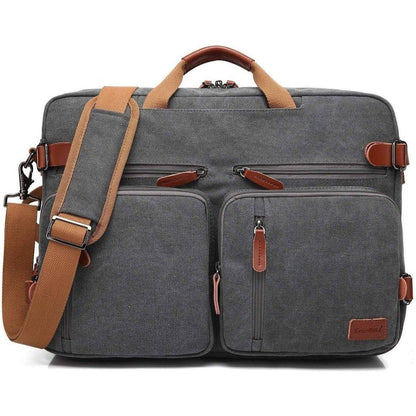Oxford Canvas Messenger Bag – 3-in-1 Convertible Laptop Briefcase