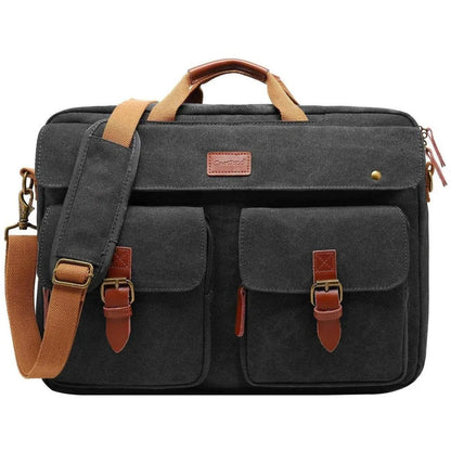 Oxford Canvas Messenger Bag – 3-in-1 Convertible Laptop Briefcase