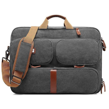Oxford Canvas Messenger Bag – 3-in-1 Convertible Laptop Briefcase