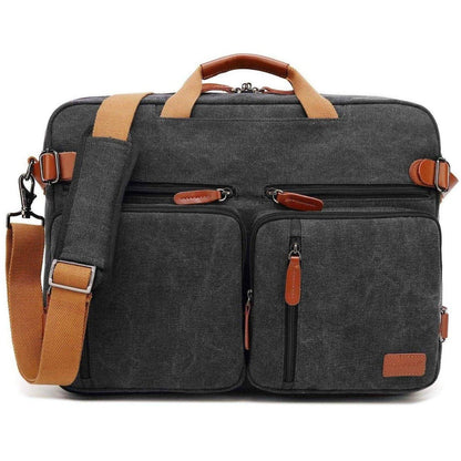 Oxford Canvas Messenger Bag – 3-in-1 Convertible Laptop Briefcase