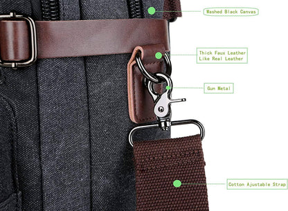 Convertible Briefcase Backpack – 3-in-1 Laptop Bag (17″) with Red Lining