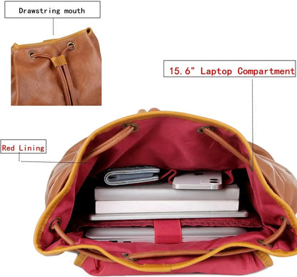 Vegan Leather Laptop Backpack – 15.6″ Eco-Friendly Professional Pack