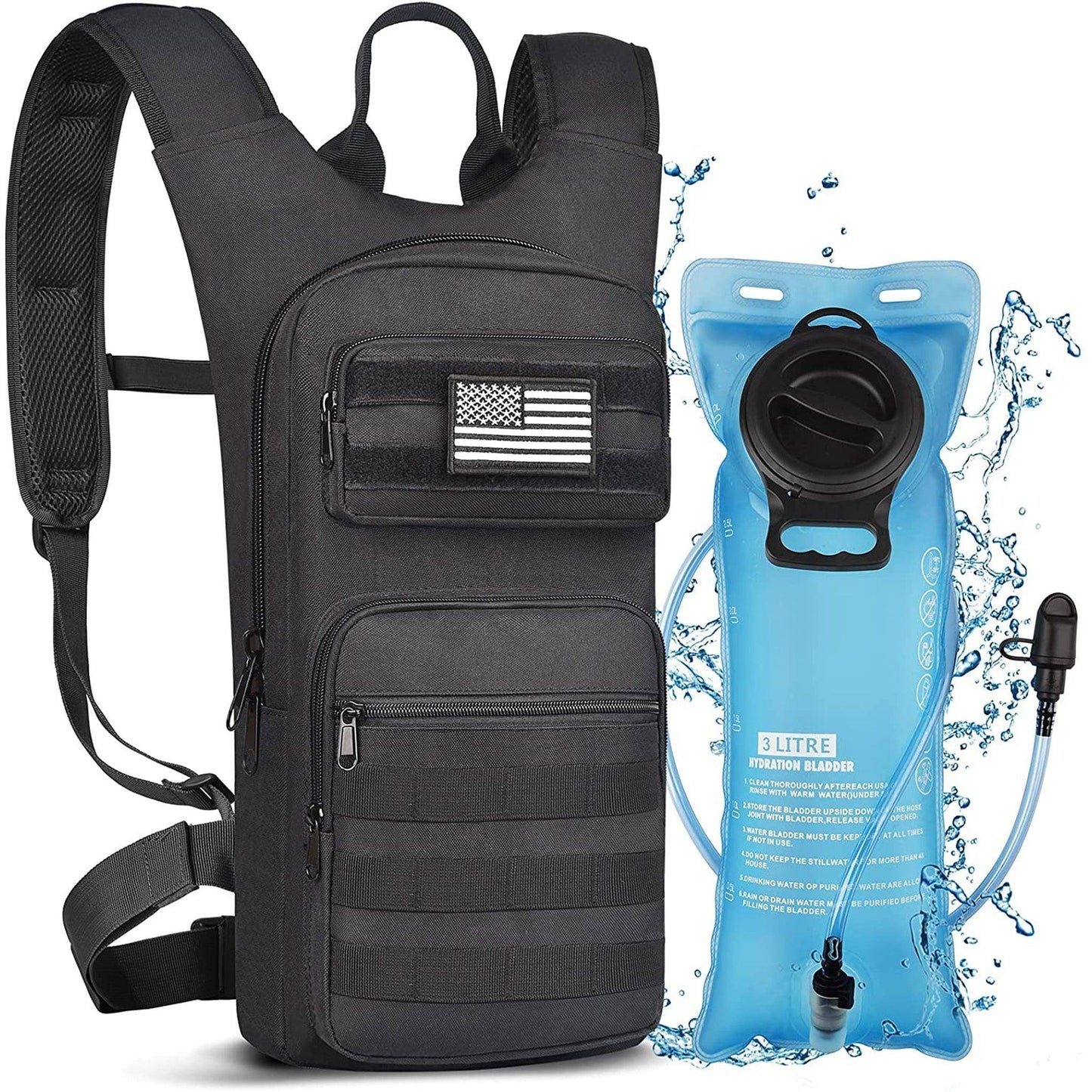 18" Tactical Hydration Backpack – Rugged & Hydrated